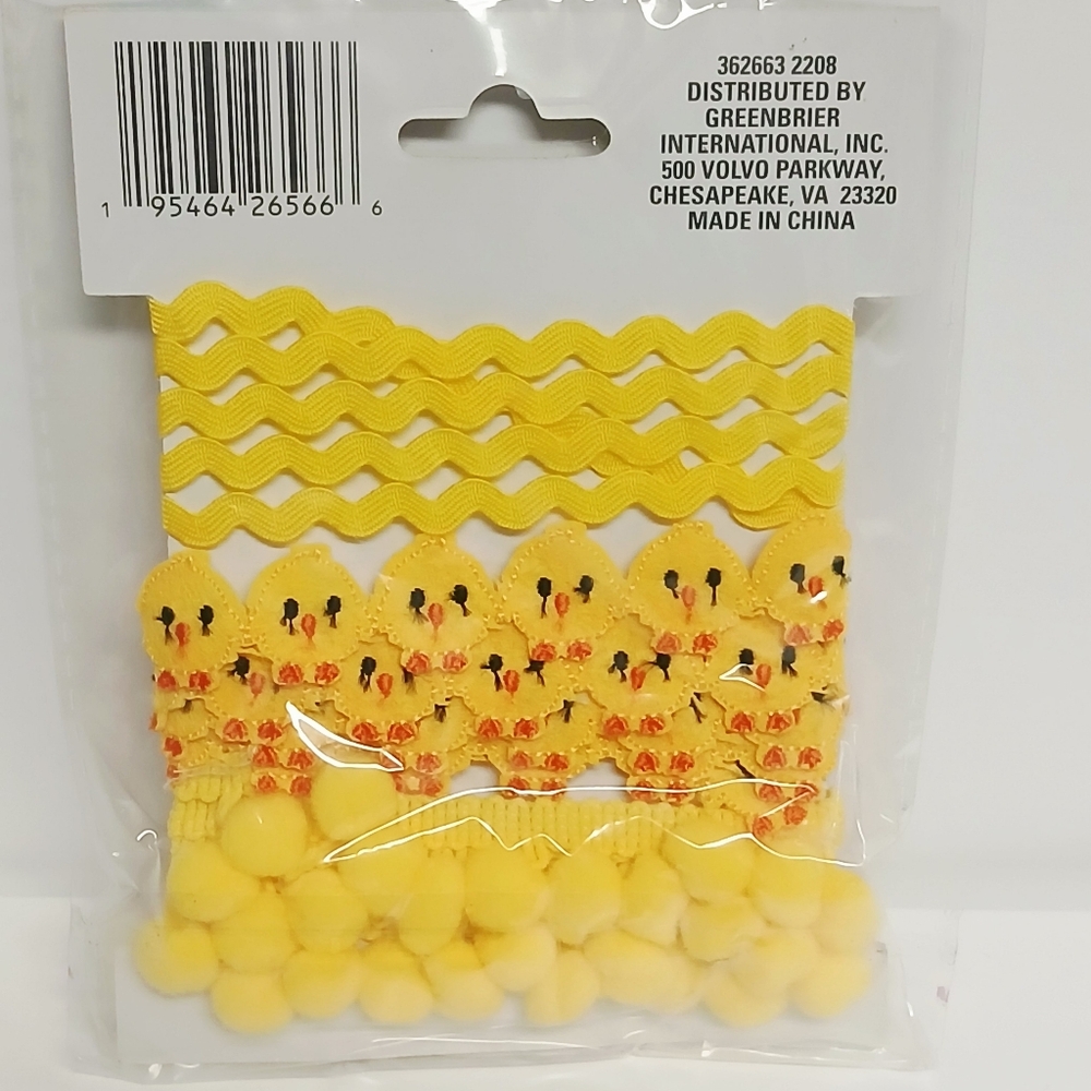 Crafter's Square Yellow Spring Chick Ribbon Trim - Picture 4 of 5